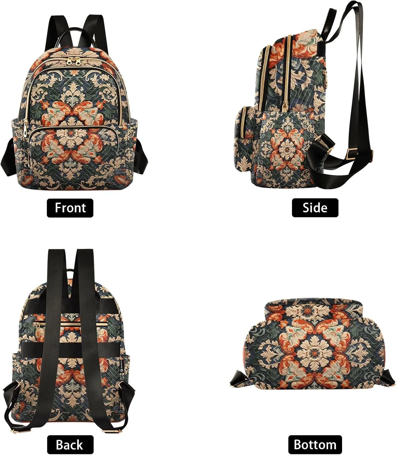 Travel Backpack Purse for Women Fashion Anti-theft Work Casual Arabian Arabic Pattern 2 Daypack Shoulder Bag Medium Size