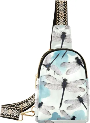 trendy Chinese Ink Painting Art Dragonfly women fanny pack fashion bag purses for women for travel