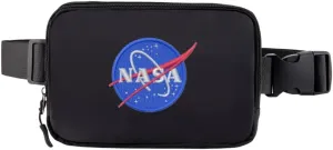 Unisex NASA Mini Belt Bag with Adjustable Strap Small Waist Pouch for Workout Running Traveling Hiking (Black)