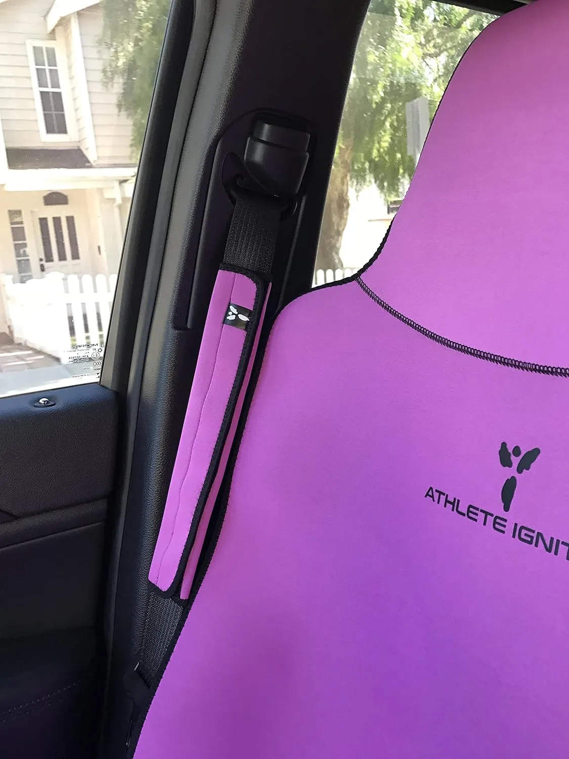 Universal Waterproof and Sweatproof Seat Cover   Seat Belt Cover for Post Gym, Run, Crossfit, Yoga, Boxing, Spin, MMA and Pet Protection 22"X59" (Pink)