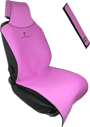 Universal Waterproof and Sweatproof Seat Cover   Seat Belt Cover for Post Gym, Run, Crossfit, Yoga, Boxing, Spin, MMA and Pet Protection 22"X59" (Pink)