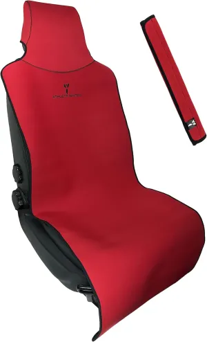 Universal Waterproof and Sweatproof Seat Cover   Seat Belt Cover for Post Gym, Run, Crossfit, Yoga, Boxing, Spin, MMA and Pet Protection 22"X59" (Red)