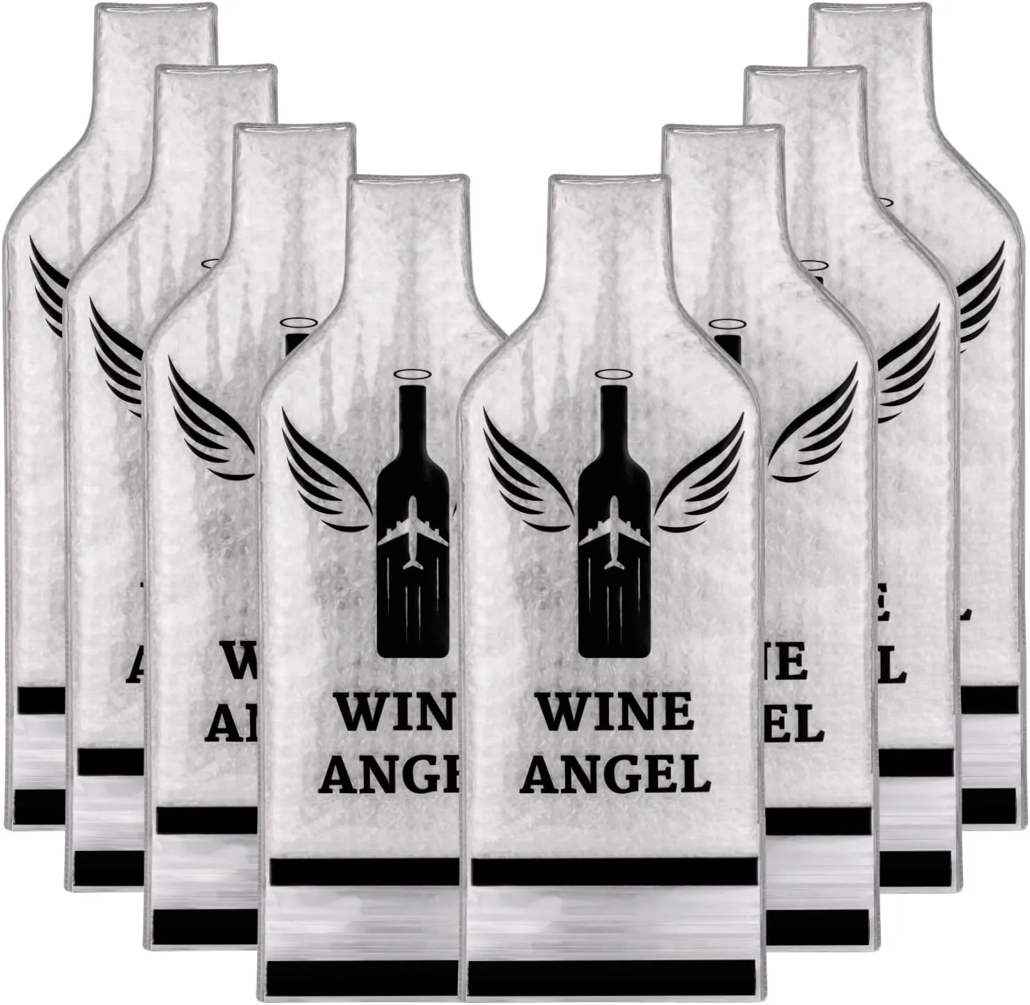 [UPGRADED PROTECTION] 8 Set (16 pcs) Reusable Wine Bags for Travel, Wine Travel Protector, Bottle Travel Sleeve Case For Airplane, Car, Cruise, TRIPLE Protection Luggage Leakproof Safety Impact Resist