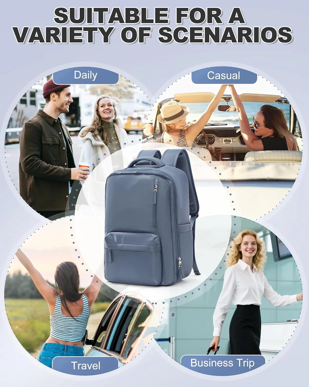 VGCUB Large Travel Backpack with Vacuum System Carry on Storage Compression Personal Item Bags with Electric Pump Work Business Vacpack College Airback lightweight Backpack for Women Men Sapphire blue
