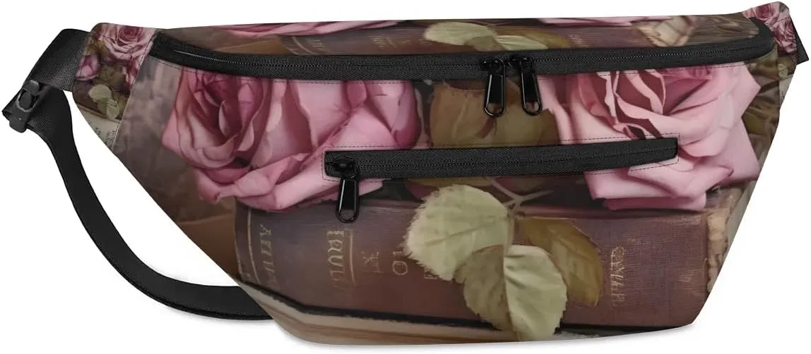 Vintage Flower Pattern Sling Bag Crossbody Backpack Chest Daypack for Women Sport Travel Hiking Casual Bag Multipurpose Waist Pack With Zipper Closure Adjustable Strap Shoulder Bag