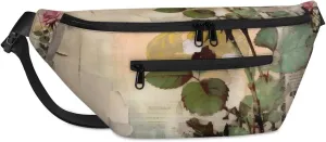 Vintage Flowers Sling Bag Crossbody Backpack Chest Daypack for Women Sport Travel Hiking Casual Bag Multipurpose Waist Pack With Zipper Closure Adjustable Strap Shoulder Bag