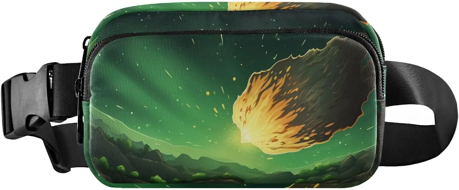 Waist Pack Bag Meteor in Green Sky Outdoor Fanny Pack Crossbody Bum Bags