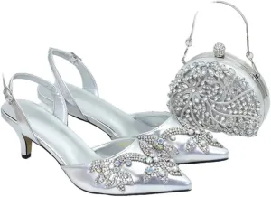 Water Drill Heels Clutch Wedding Bridal Shoe Bag Combo