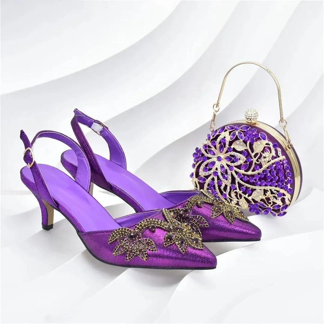Water Drill Heels Clutch Wedding Bridal Shoe Bag Combo