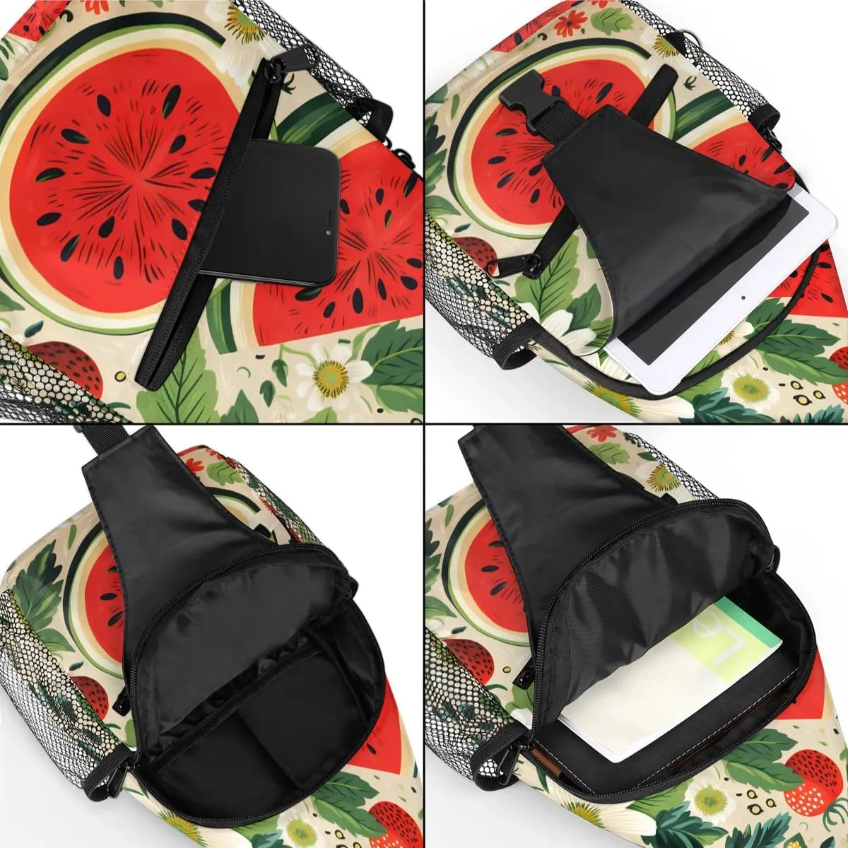 Watermelon Fruit Pattern Sling Bag for Women Men, Waterproof Crossbody Sling Backpack Travel Outdoor Sports Chest Bag