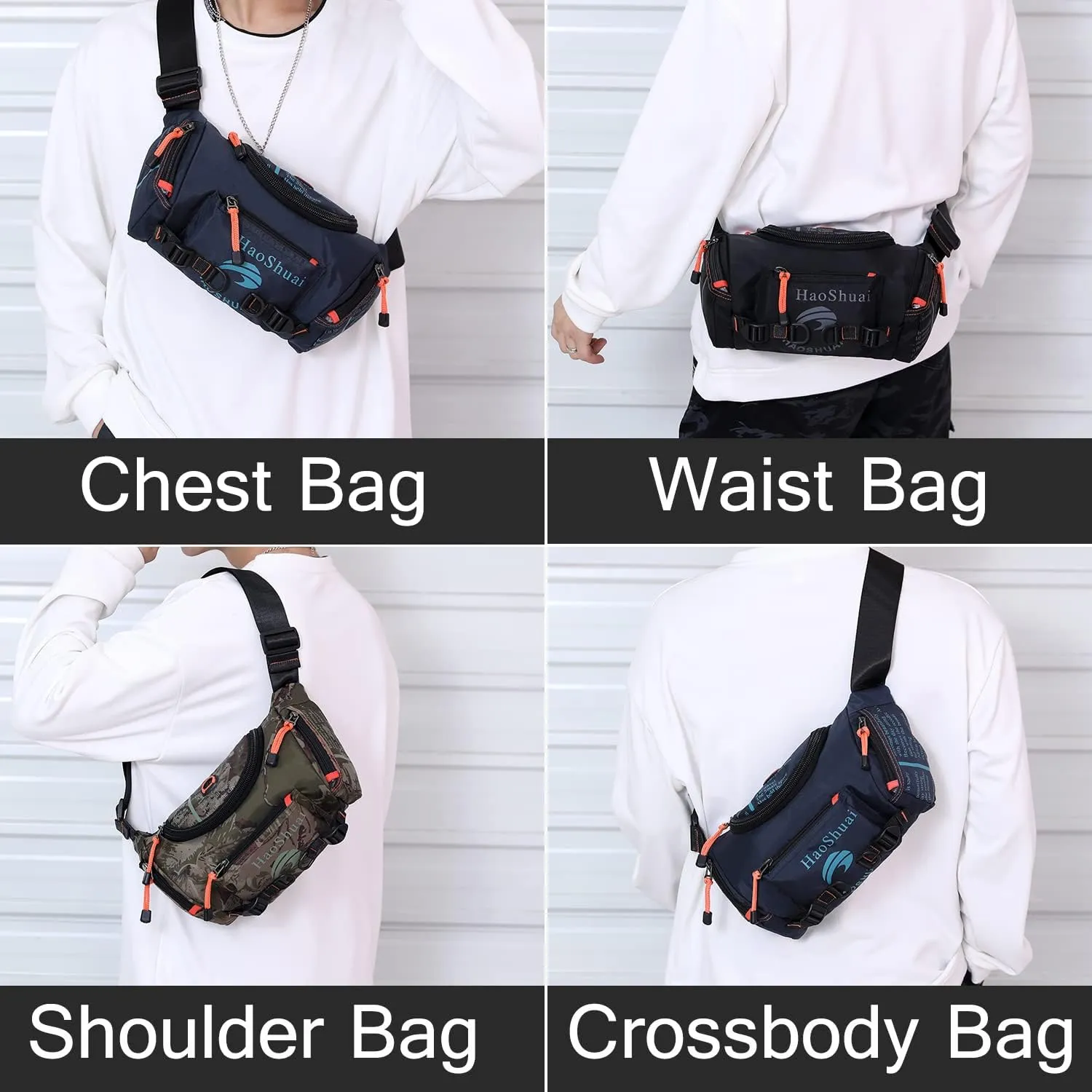 Waterproof Fanny Pack For Men Women Crossbody Bag Fashionable Chest Bag Hiking Waist Bag For Outdoor Travel Camping Cycling