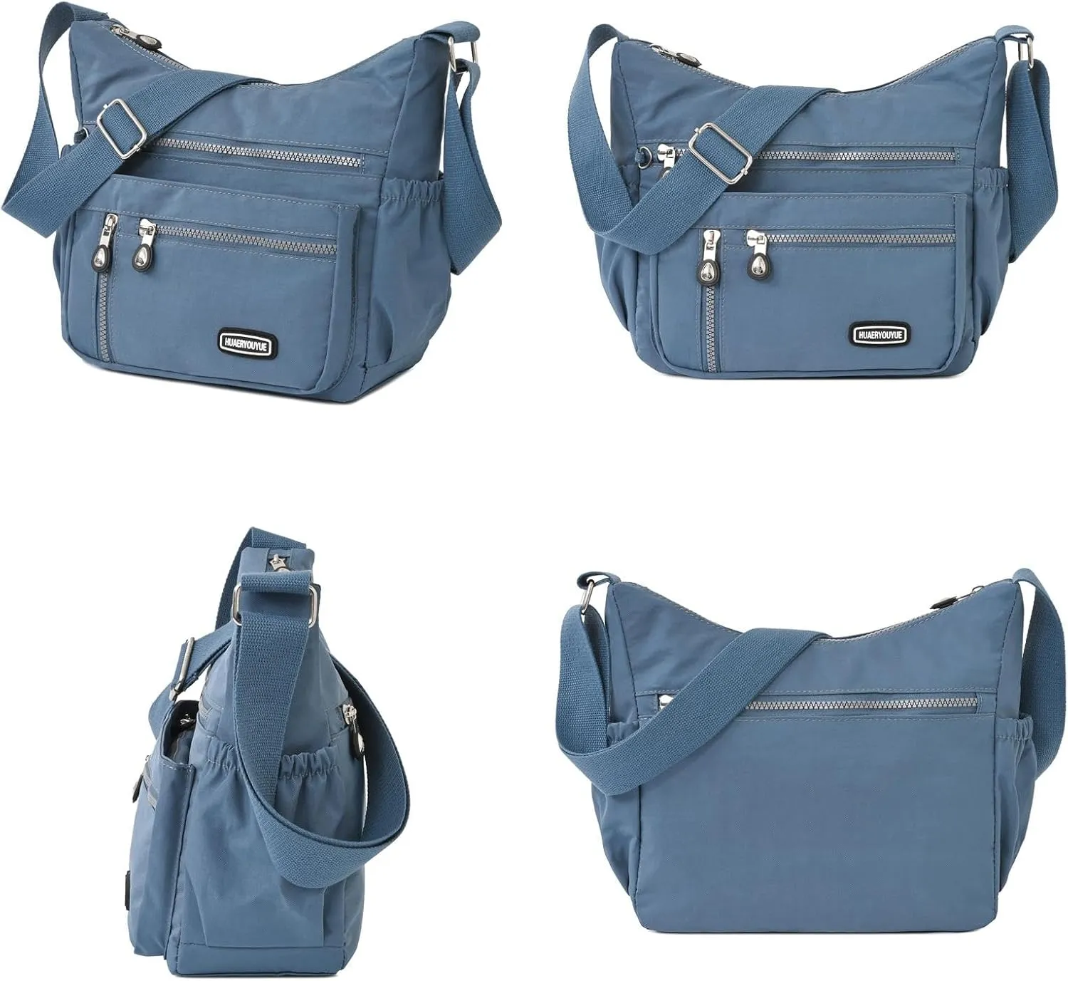 Waterproof Nylon Crossbody Bag for Women Mulit-Pockets Shoulder Bag Outdoor Travel Purses and Handbag