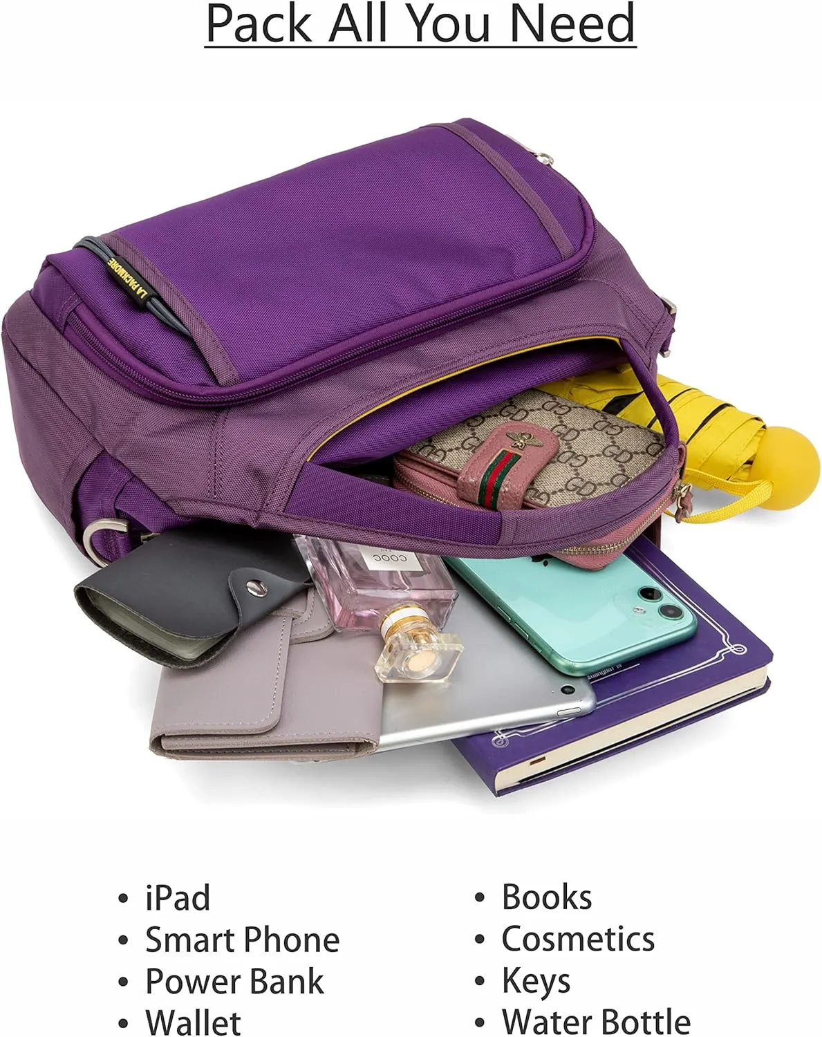 Waterproof Nylon Crossbody Bags for Women Multi-Pocket Shoulder Bag Travel Purse and Handbag