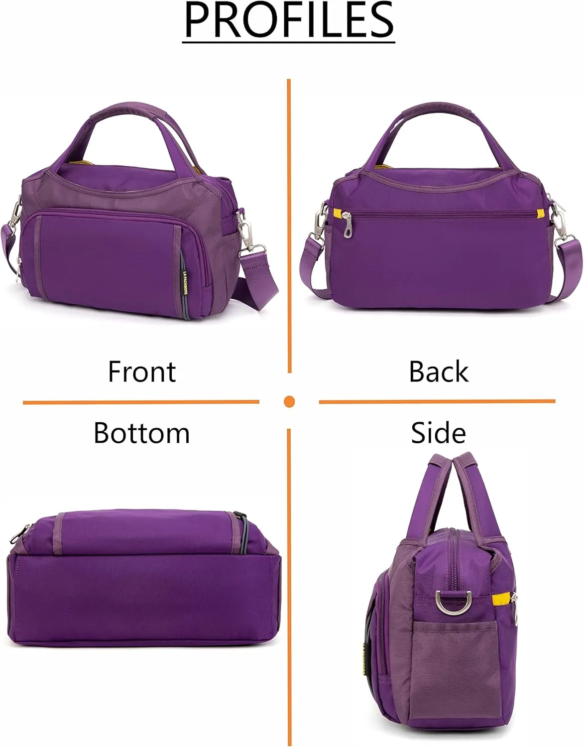 Waterproof Nylon Crossbody Bags for Women Multi-Pocket Shoulder Bag Travel Purse and Handbag