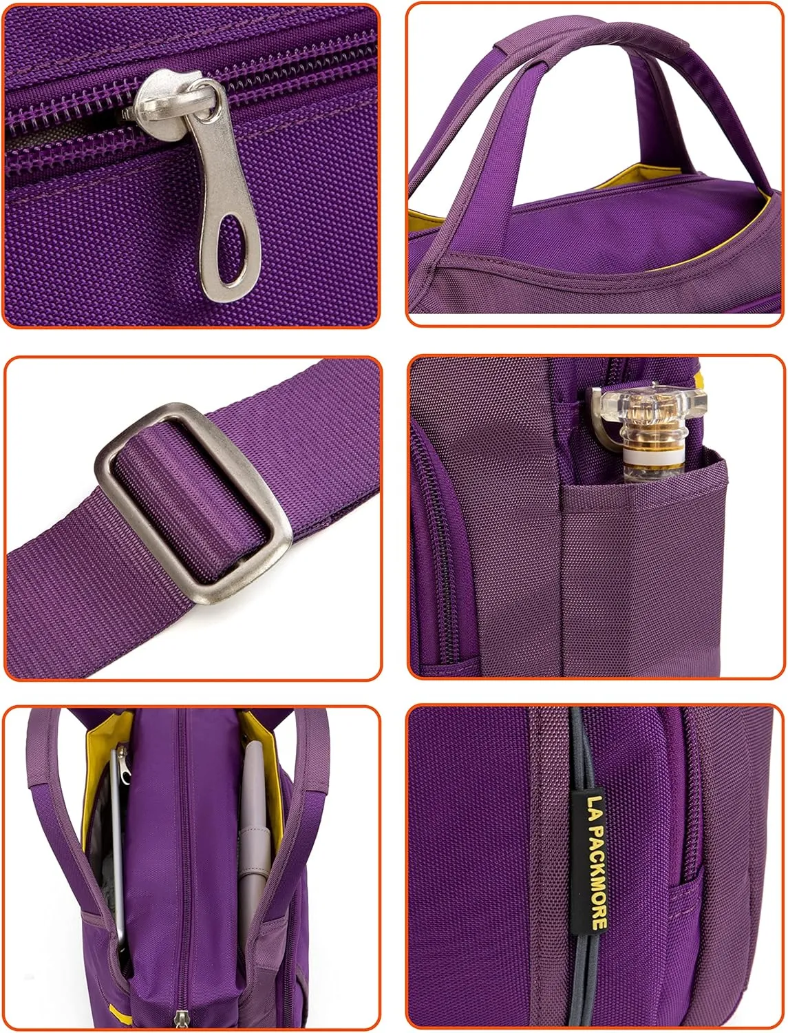 Waterproof Nylon Crossbody Bags for Women Multi-Pocket Shoulder Bag Travel Purse and Handbag