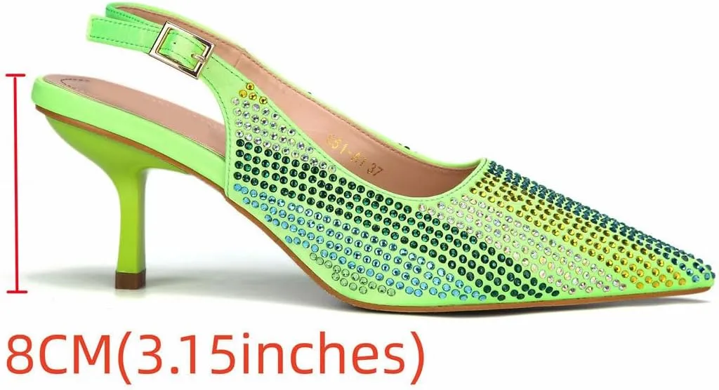 Wedding Stilettos Crystal Purse Italian Designer Partywear Combo