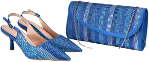 Wedding Stilettos Crystal Purse Italian Designer Partywear Combo