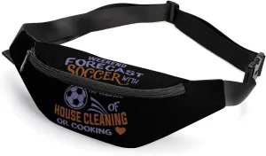 Weekend Forecast Soccer Waterproof Fanny Pack Belt Bag Crossbody Waist Bags Travel Essentials for Sports Workout