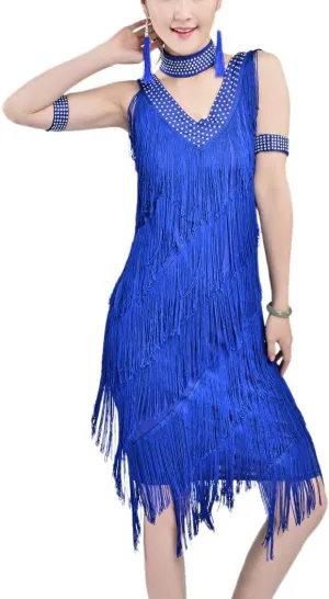 Whitewed 20's Great Gatsby Style Beaded Vintage Halloween Party Clothes Dresses