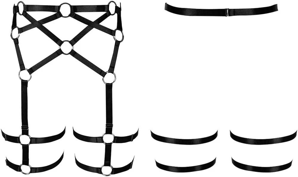 Woman Body Harness Garter Belt Punk Gothic Leg Harness Cage Dance Underwear Accessories