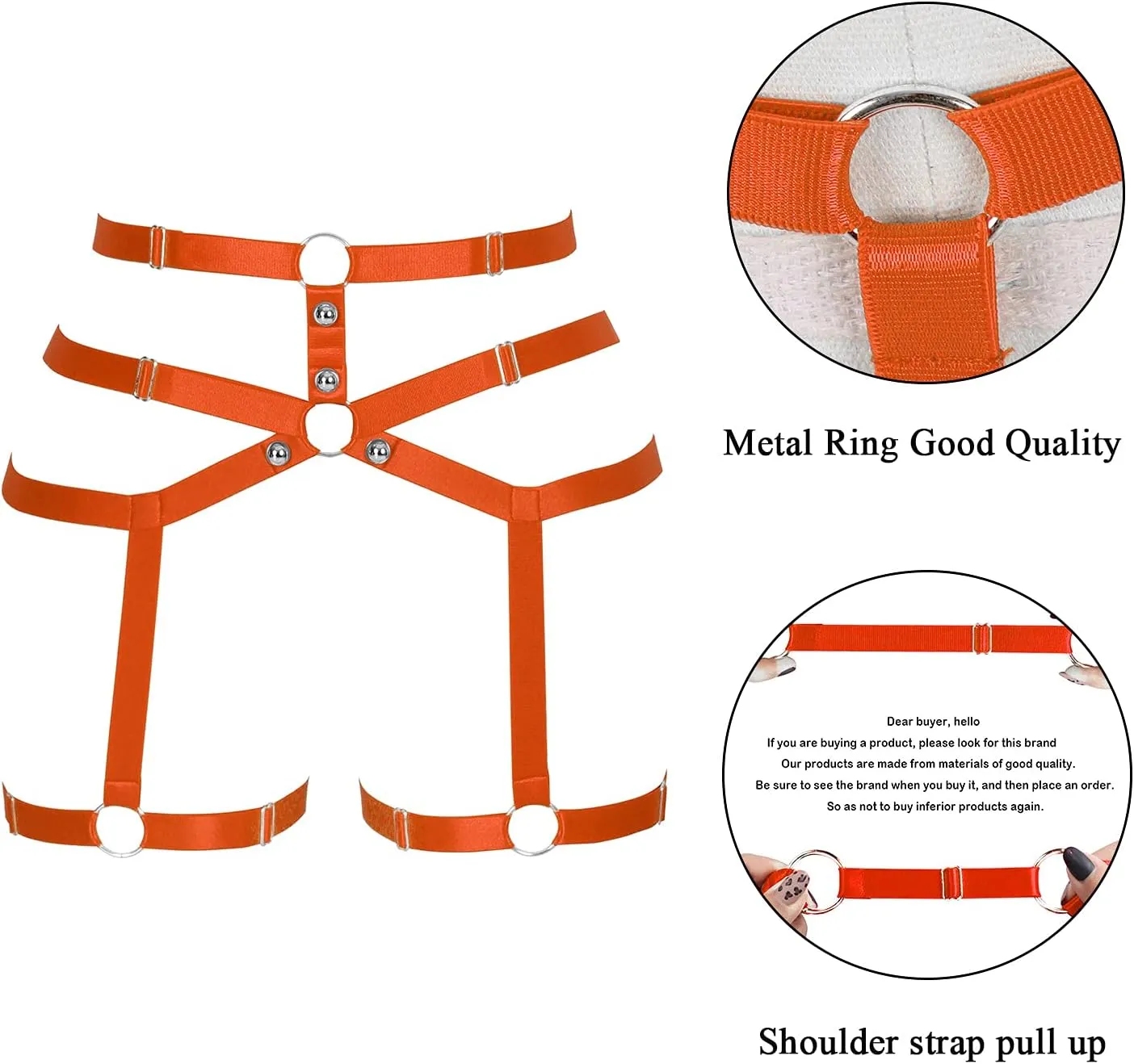 Women body harness Garter belt Leg strap Lingerie cage Soft Elasticity Carnival Punk Gothic Adjustable