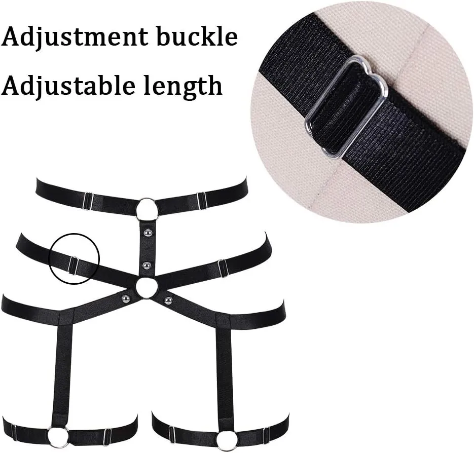 Women body harness Garter belt Leg strap Lingerie cage Soft Elasticity Carnival Punk Gothic Adjustable