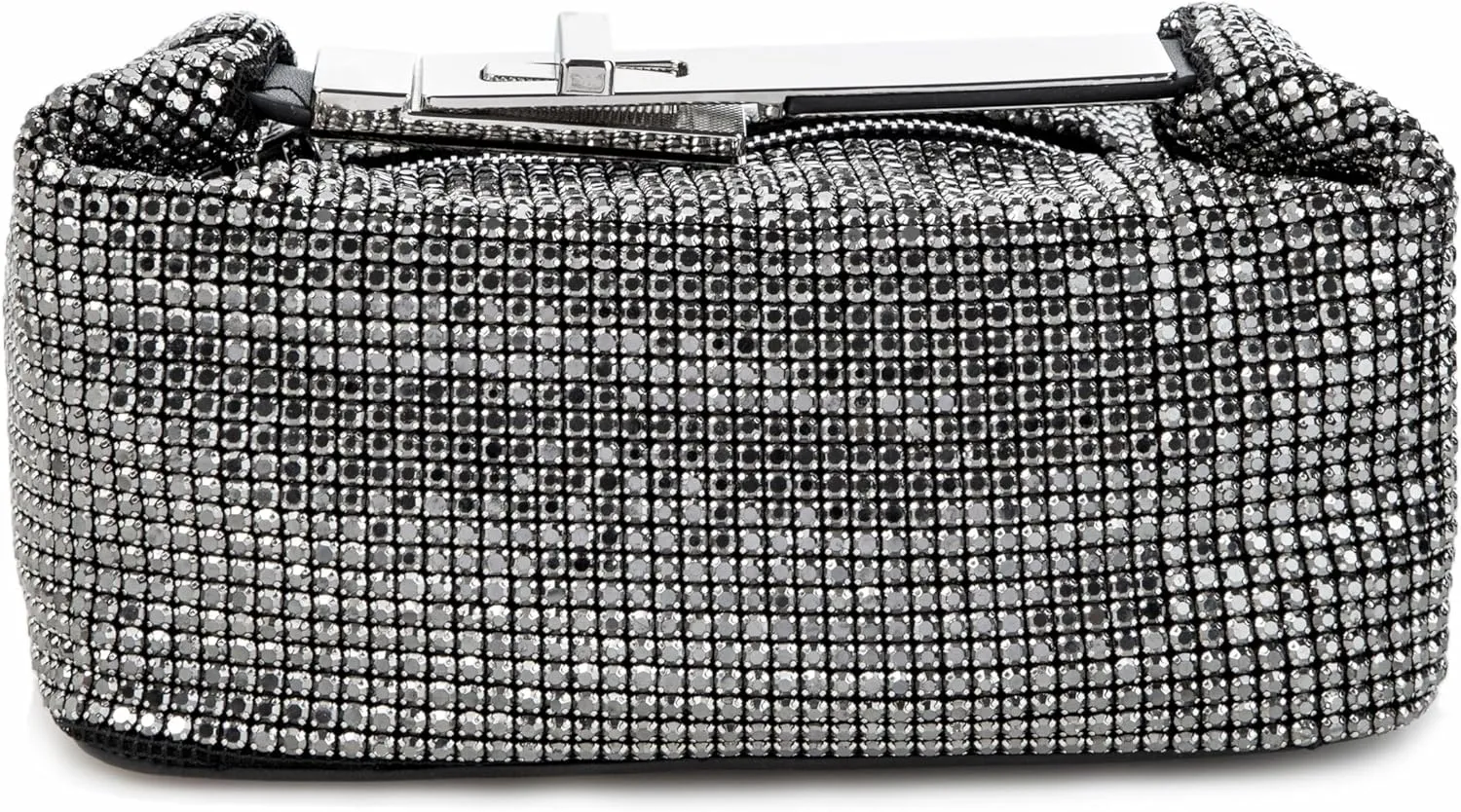 Women Rhinestone Handbag Metal Handle Sparkling Clutch Crystal Evening Bag for Wedding Party