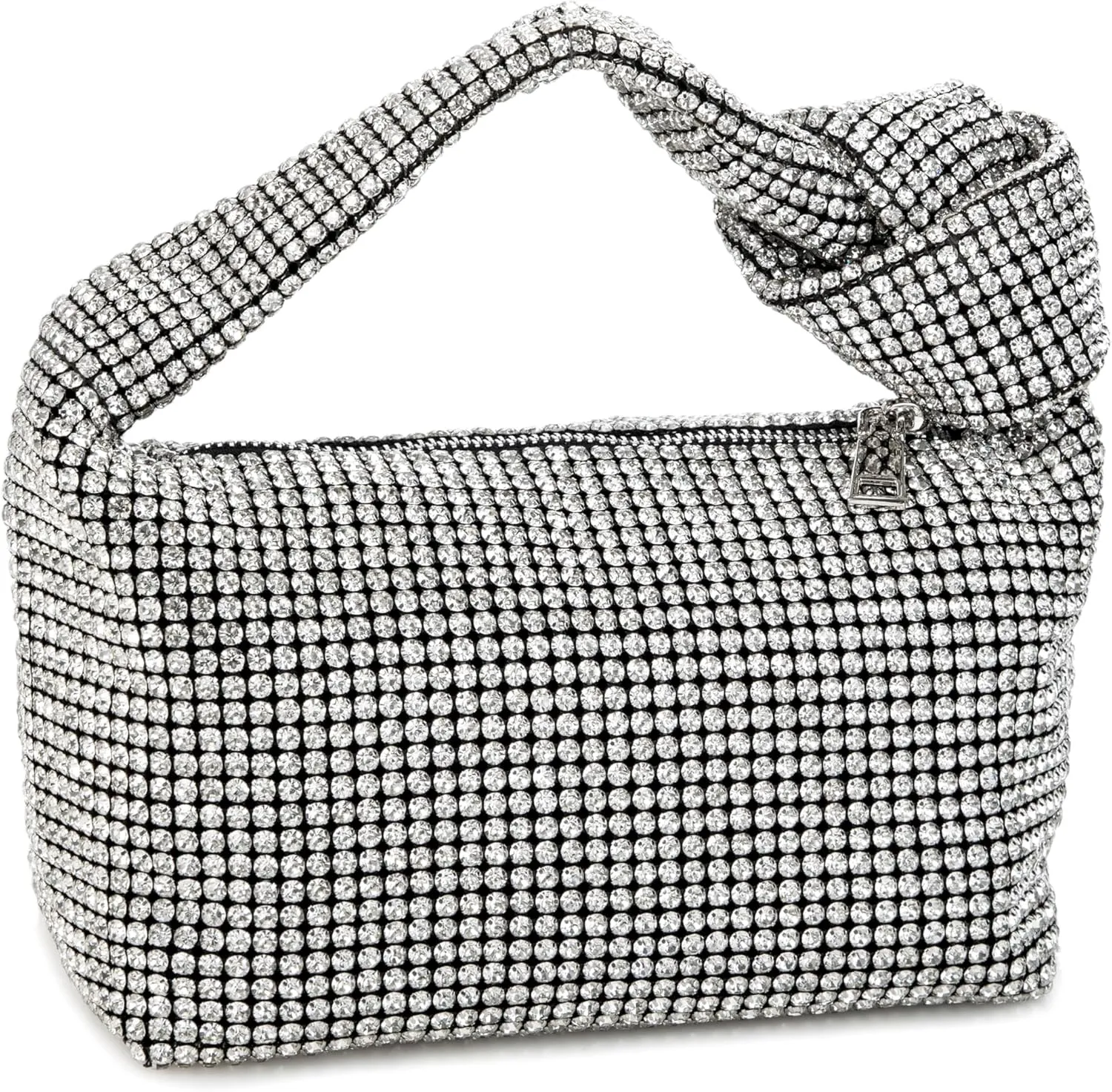Women Rhinestone Knotted Evening Bag Sparkling Clutch Crystal Handbag for Wedding Party