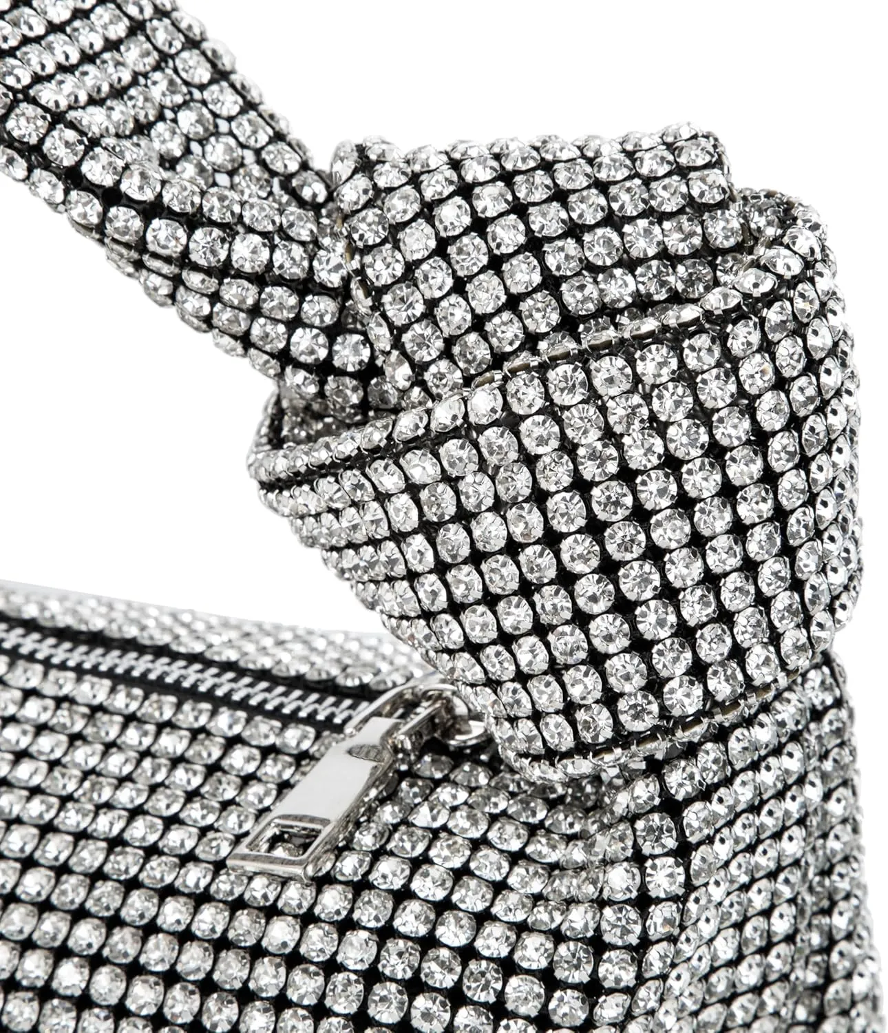 Women Rhinestone Knotted Evening Bag Sparkling Clutch Crystal Handbag for Wedding Party