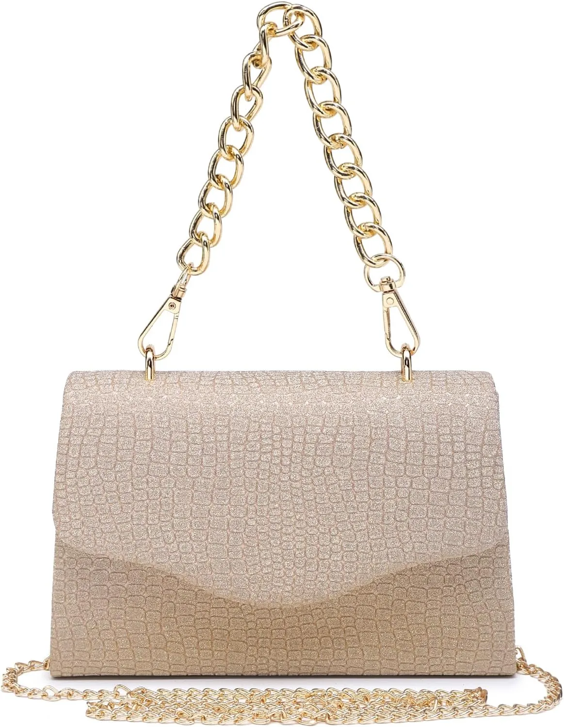 Women Sparkling Glitter Evening Handbag Top Handle Clutch Purse for Wedding Party Prom Cocktail Bridal