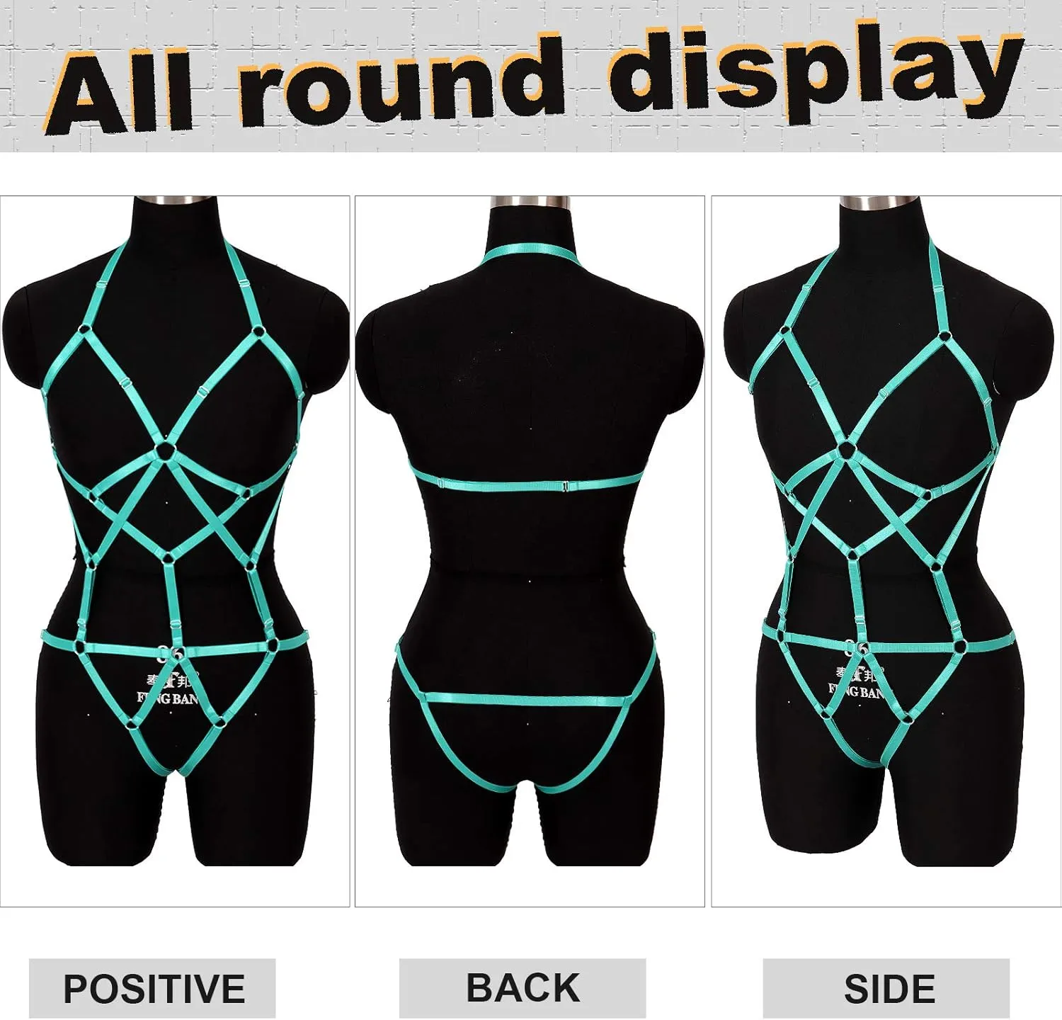 Women Strappy Full Body Harness Lingerie Garter Belt Set Plus Size Waist Hollow Crop Tops Bra Punk Gothic Festival Wear