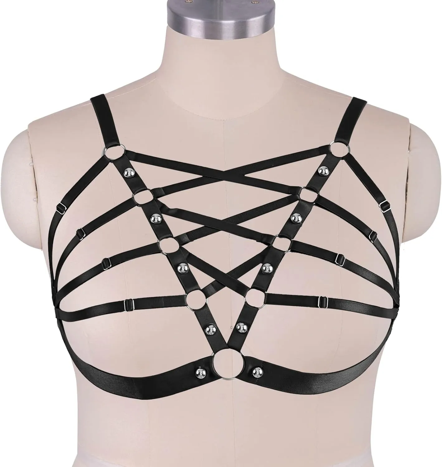 Women's Body Cage Breast Harness Belts Hollow Out Bra Strappy Plus Size Lingerie New Punk Gothic Rave Charm Tops Bras