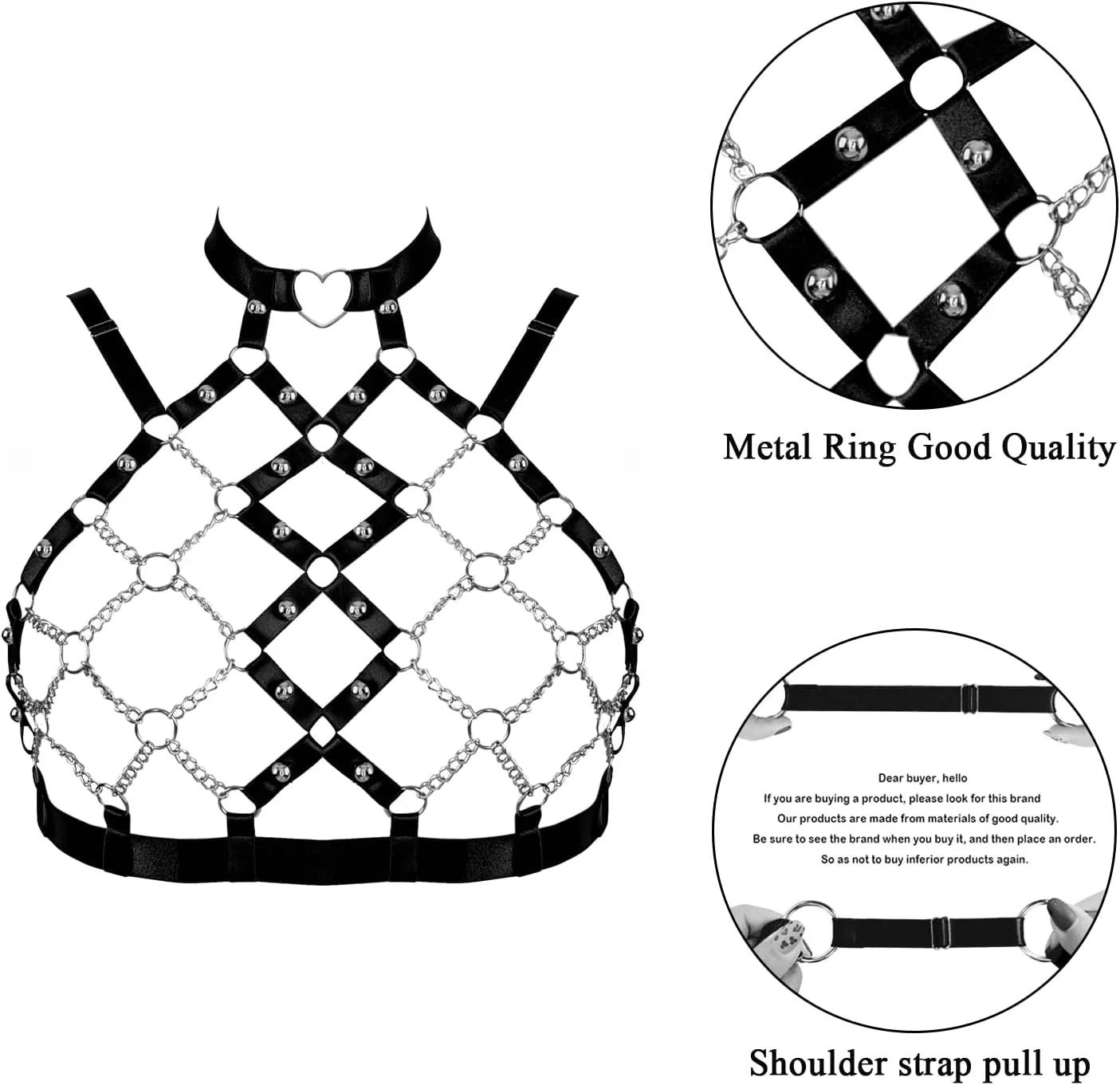 Women's Body Cage Breast Harness Belts Hollow Out Bra Strappy Plus Size Lingerie New Punk Gothic Rave Charm Tops Bras