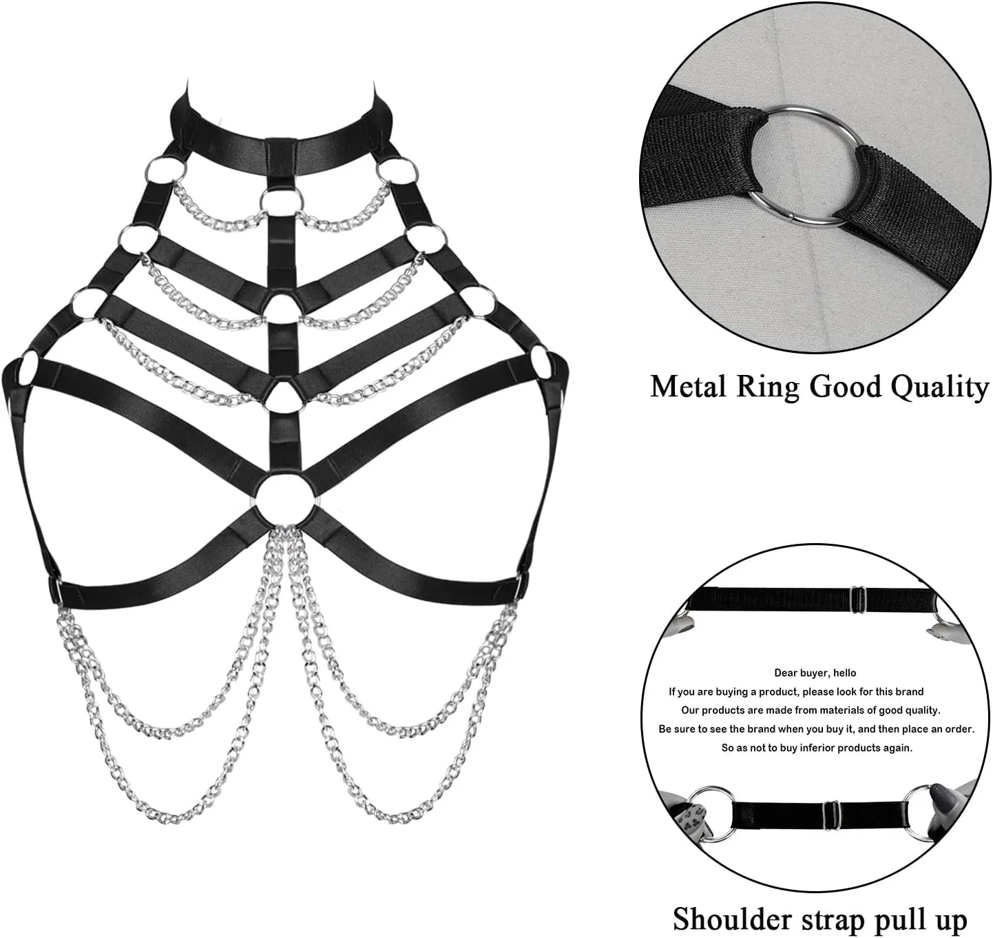 Women's Body Cage Breast Harness Belts Hollow Out Bra Strappy Plus Size Lingerie New Punk Gothic Rave Charm Tops Bras
