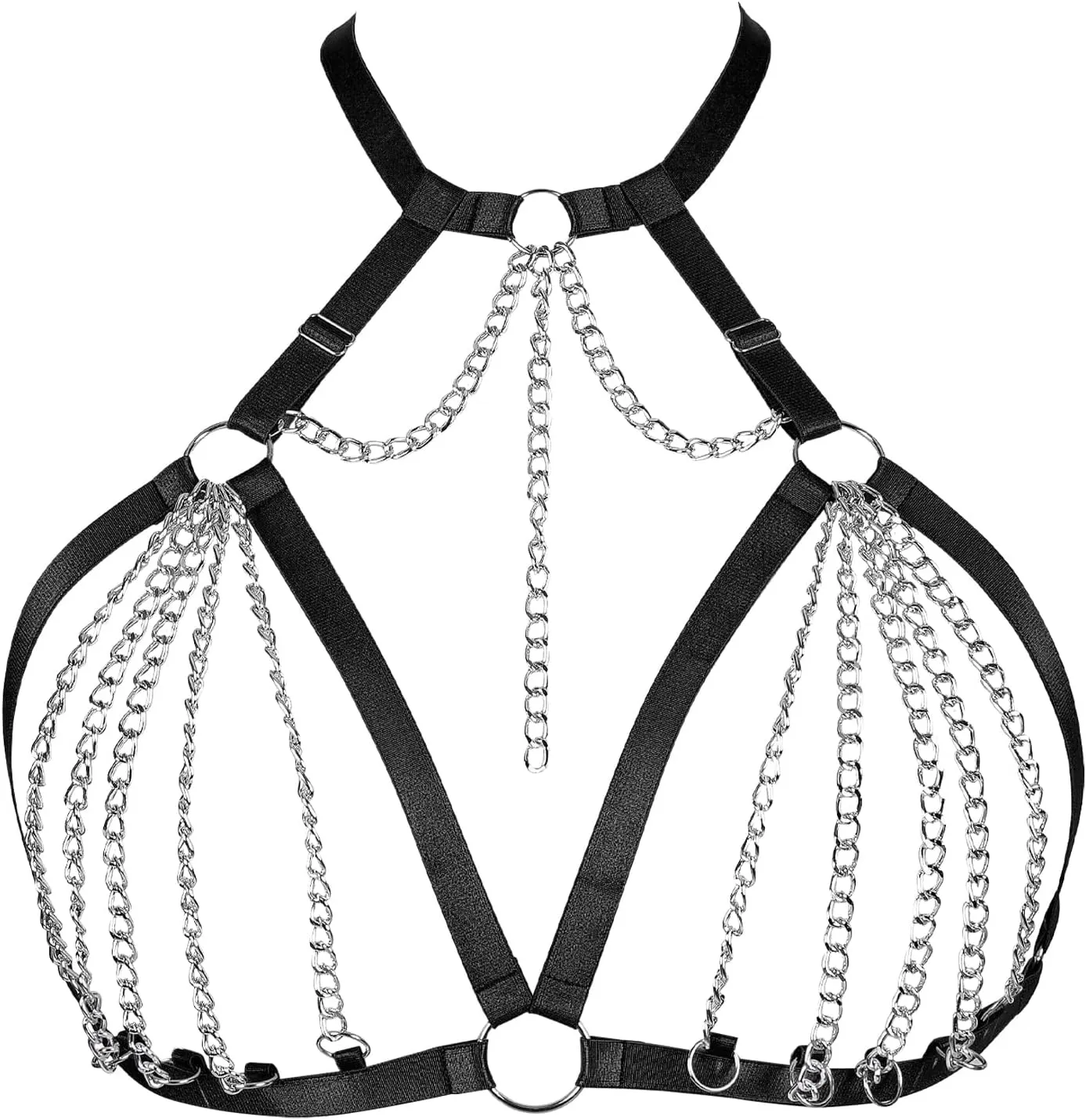 Women's Body Cage Breast Harness Belts Hollow Out Bra Strappy Plus Size Lingerie New Punk Gothic Rave Charm Tops Bras