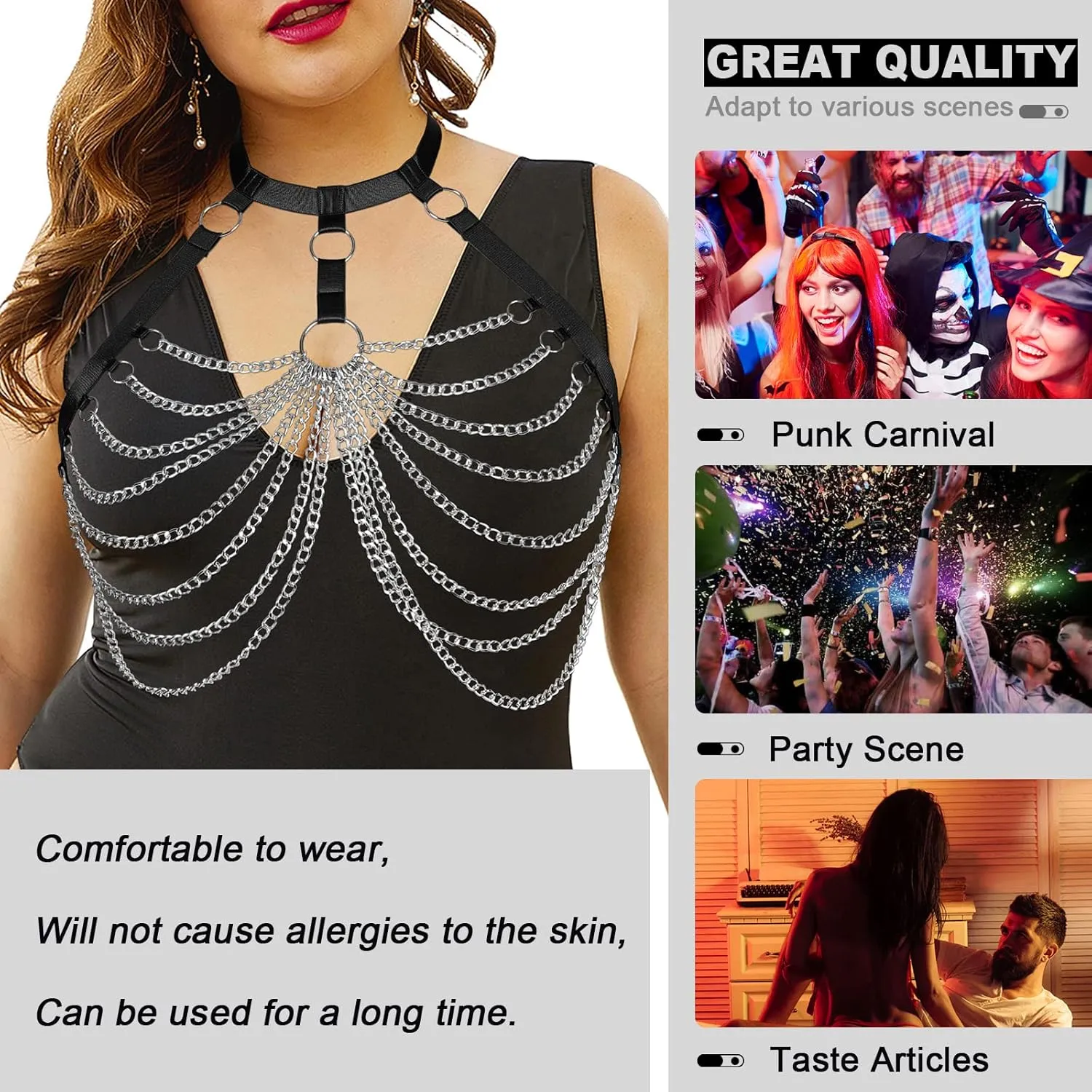 Women's Body Cage Breast Harness Belts Hollow Out Bra Strappy Plus Size Lingerie New Punk Gothic Rave Charm Tops Bras