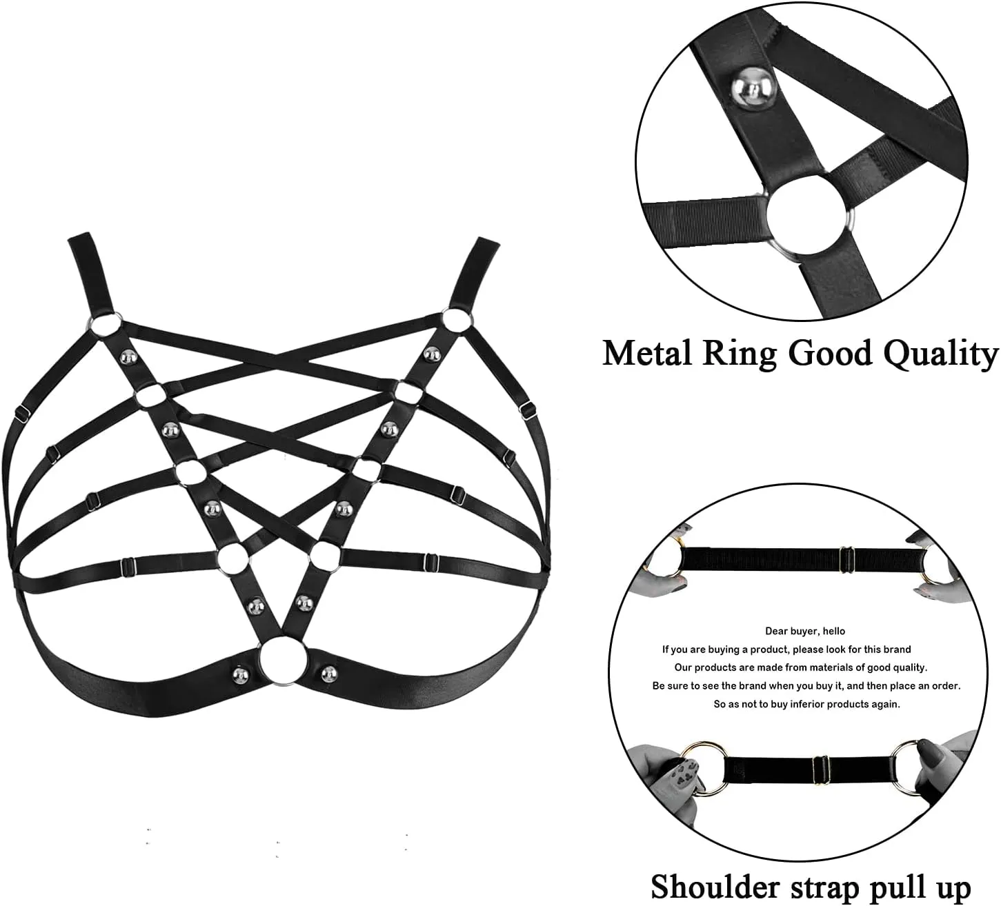 Women's Body Cage Breast Harness Belts Hollow Out Bra Strappy Plus Size Lingerie New Punk Gothic Rave Charm Tops Bras