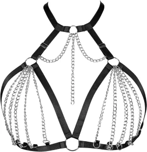 Women's Body Cage Breast Harness Belts Hollow Out Bra Strappy Plus Size Lingerie New Punk Gothic Rave Charm Tops Bras