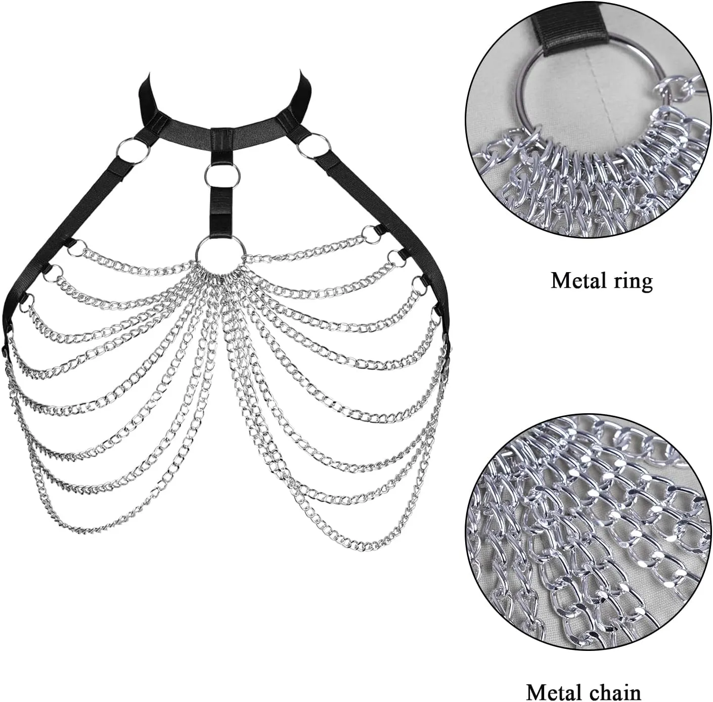Women's Body Cage Breast Harness Belts Hollow Out Bra Strappy Plus Size Lingerie New Punk Gothic Rave Charm Tops Bras