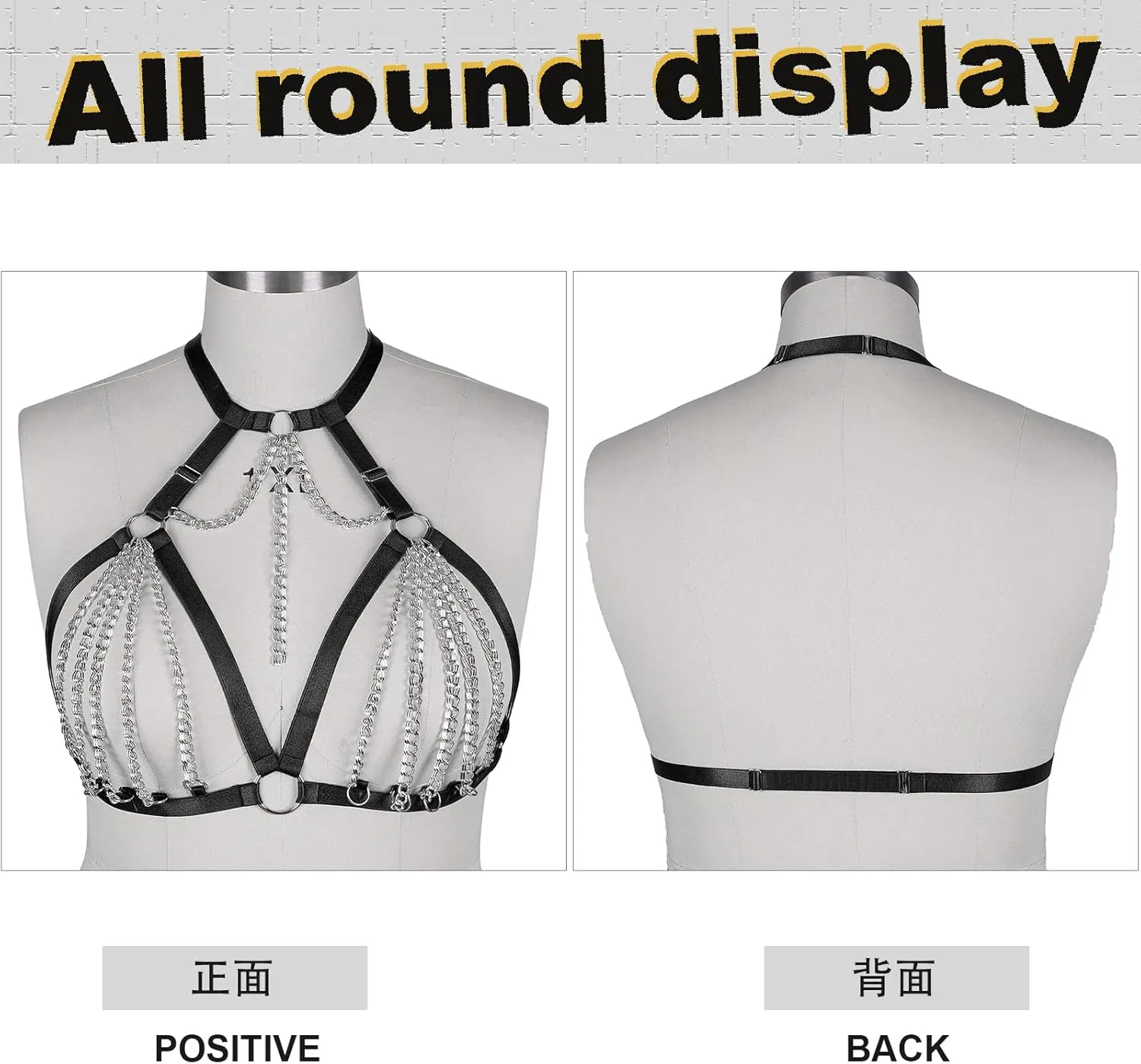Women's Body Cage Breast Harness Belts Hollow Out Bra Strappy Plus Size Lingerie New Punk Gothic Rave Charm Tops Bras