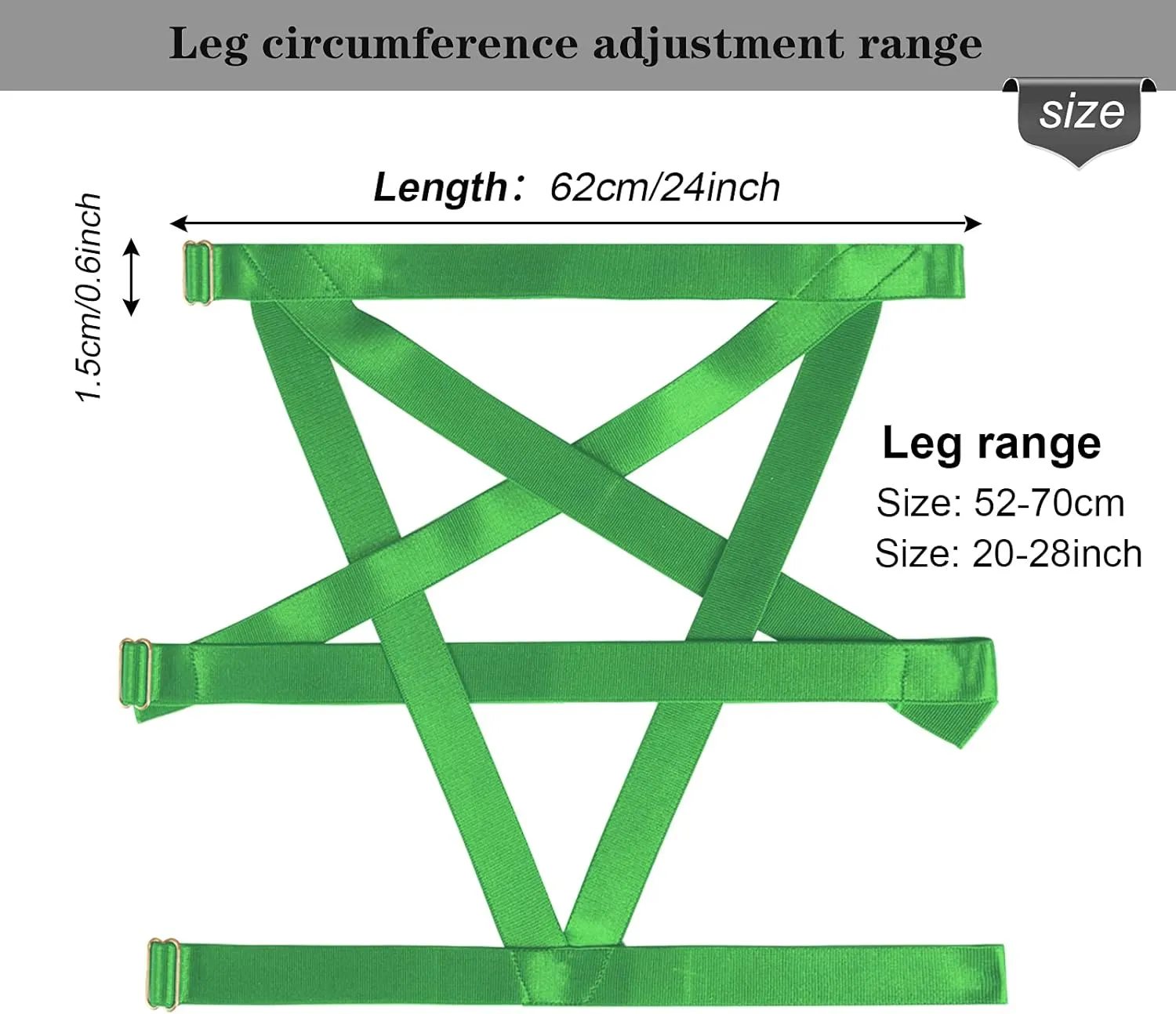 Women's Body Harness Pentagram Star Leg Loop Suspender Belt Thigh Cage Garter Belt Punk Goth Carnival Dance Costume