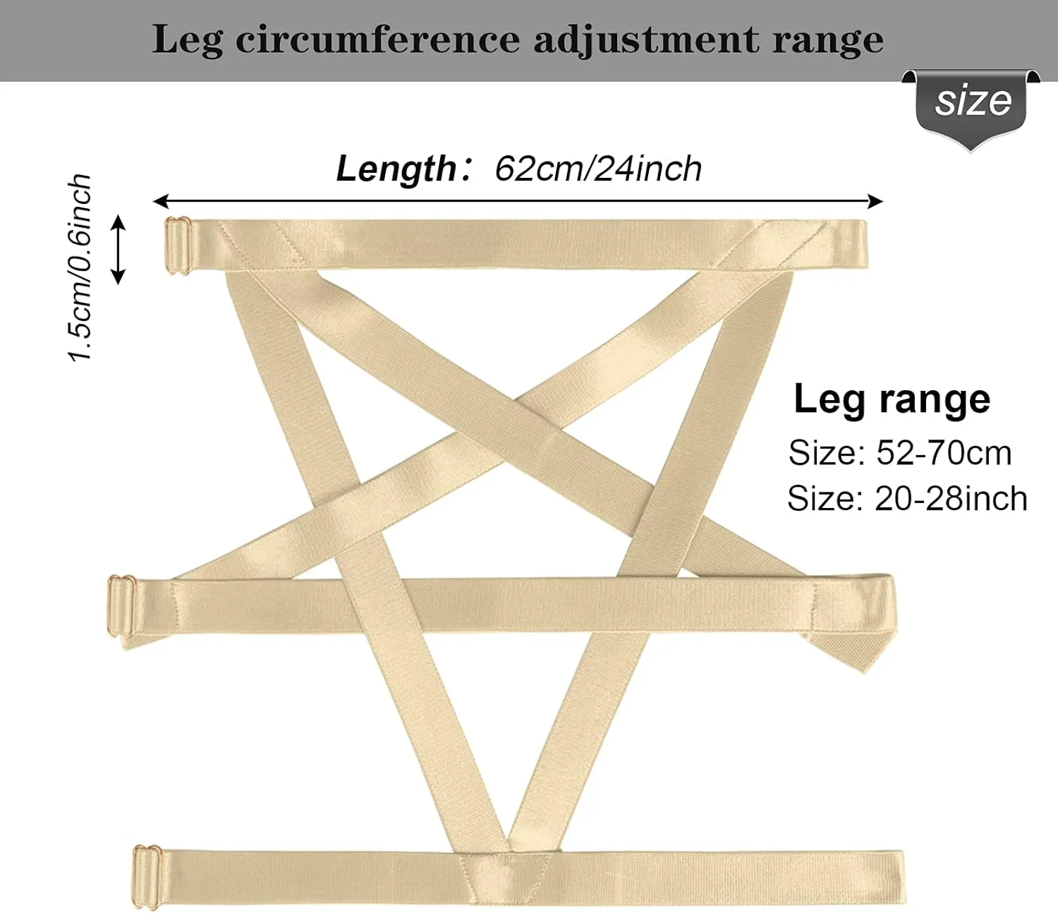 Women's Body Harness Pentagram Star Leg Loop Suspender Belt Thigh Cage Garter Belt Punk Goth Carnival Dance Costume