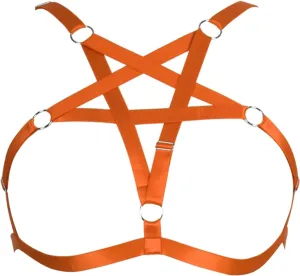 Women's Body Harness Plus Size Pentagram Fashion Bra Punk Gothic Top Hollow Belt Halloween Carnival Costume 12 Colors
