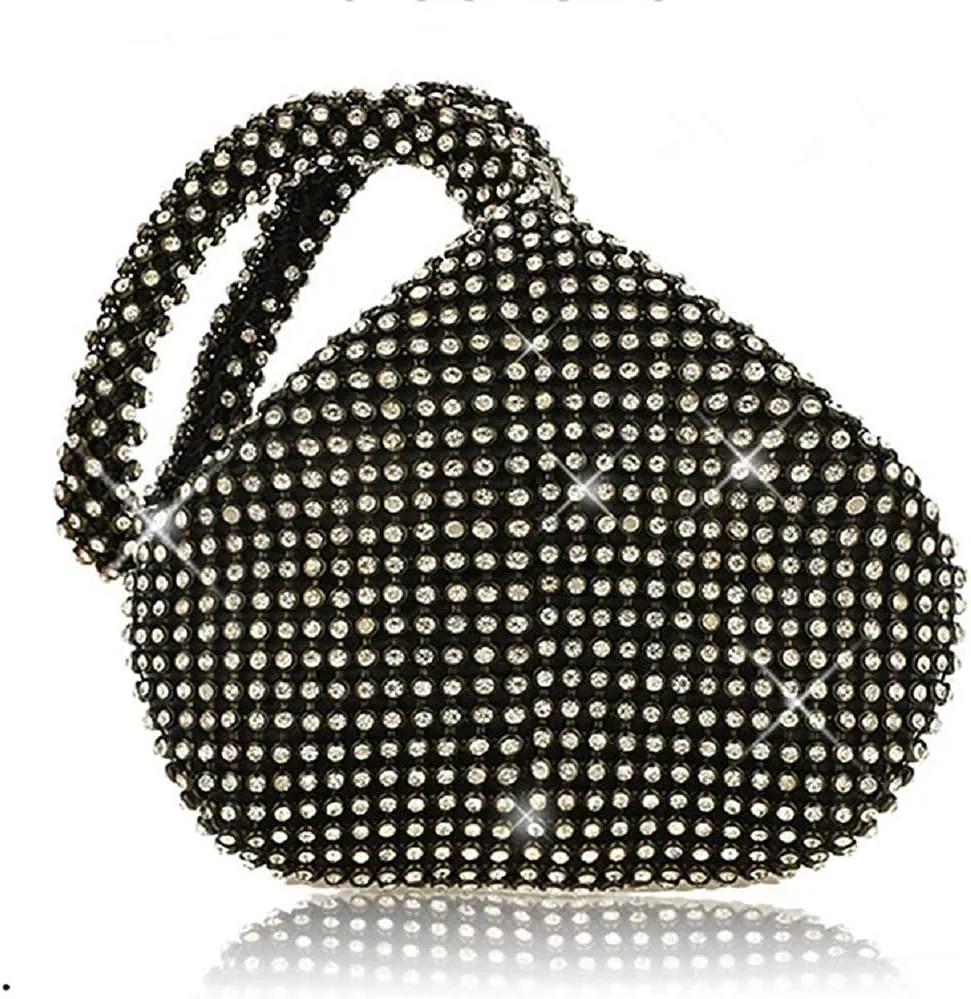 Women's Evening Bag Sparkly Rhinestone Purse Triangle Designer Chain Clutch Purse Bag Party Prom Wedding Purse
