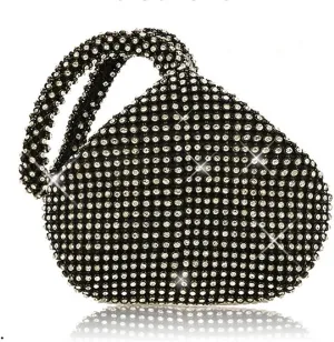 Women's Evening Bag Sparkly Rhinestone Purse Triangle Designer Chain Clutch Purse Bag Party Prom Wedding Purse