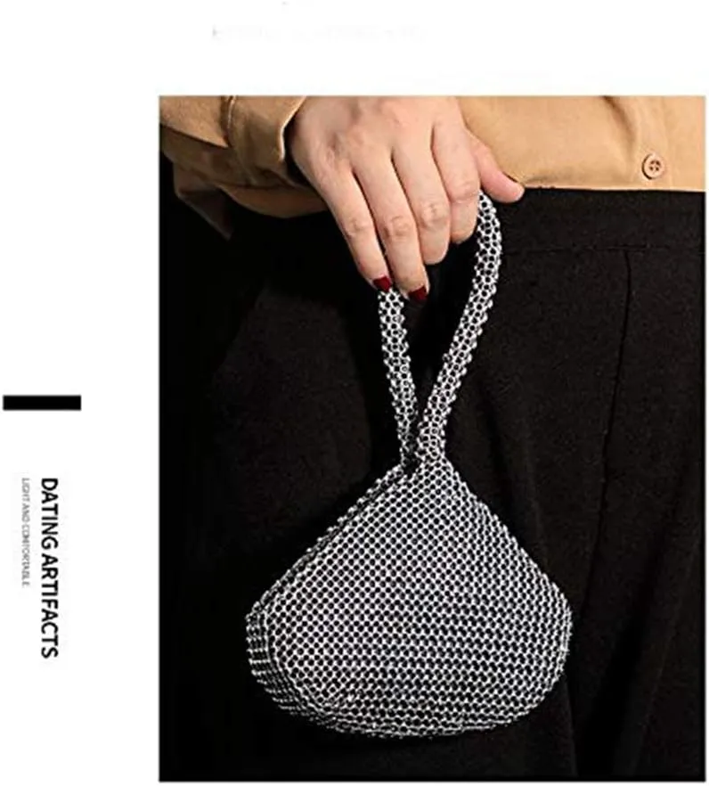 Women's Evening Bag Sparkly Rhinestone Purse Triangle Designer Chain Clutch Purse Bag Party Prom Wedding Purse