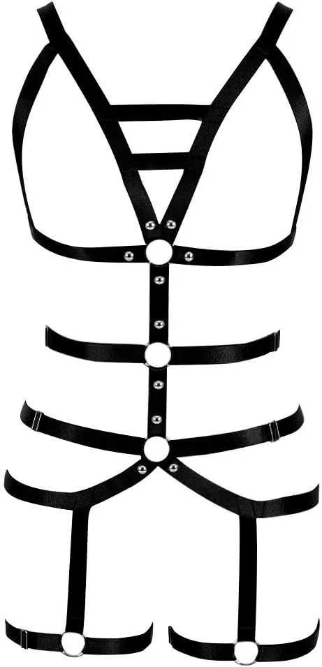 Women's Full Body Harness Garter Belt Stockings Lingerie Elastic Suspender belt