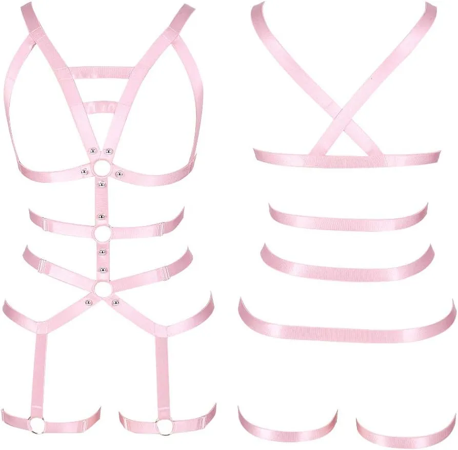 Women's Full Body Harness Garter Belt Stockings Lingerie Elastic Suspender belt