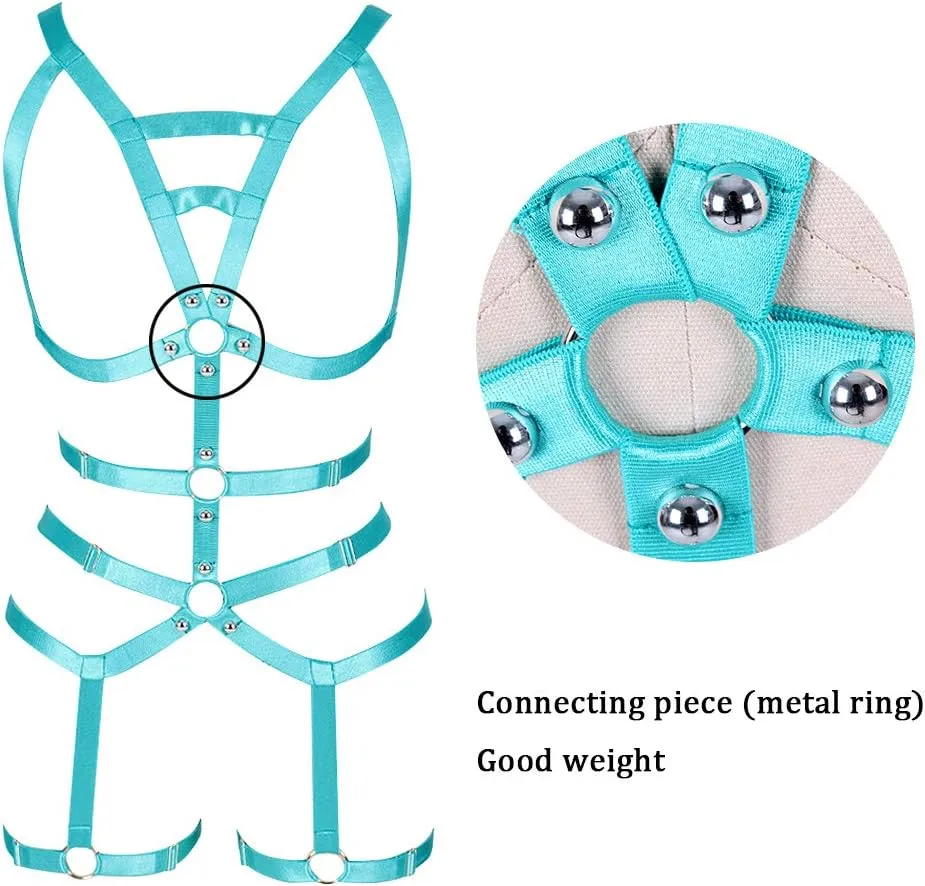 Women's Full Body Harness Garter Belt Stockings Lingerie Elastic Suspender belt