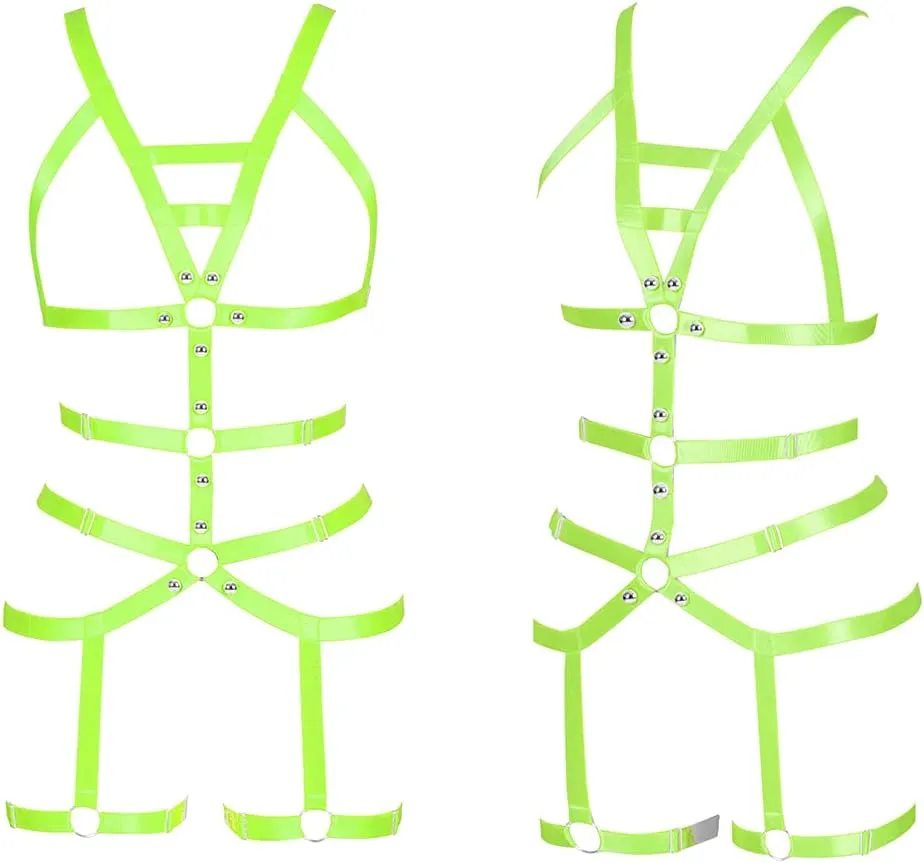 Women's Full Body Harness Garter Belt Stockings Lingerie Elastic Suspender belt